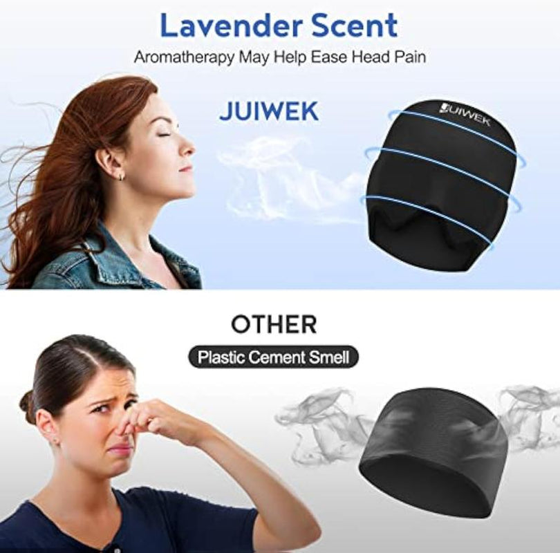 Migraine-Ice-Head-Wrap-Migraine with Cold & Hot Therapy for Migraines, Puffy Eyes, Tension, Sinusitis and Stress Relief, Flexible Cooling Headache Cap