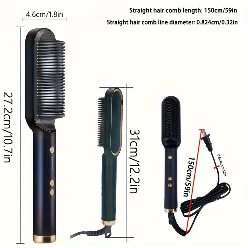Electric Hair Straightener, 2 Counts Negative Ion Hair Straightening Comb, Hair Styling Tool for Home & Salon Use, Hairdressing Tool