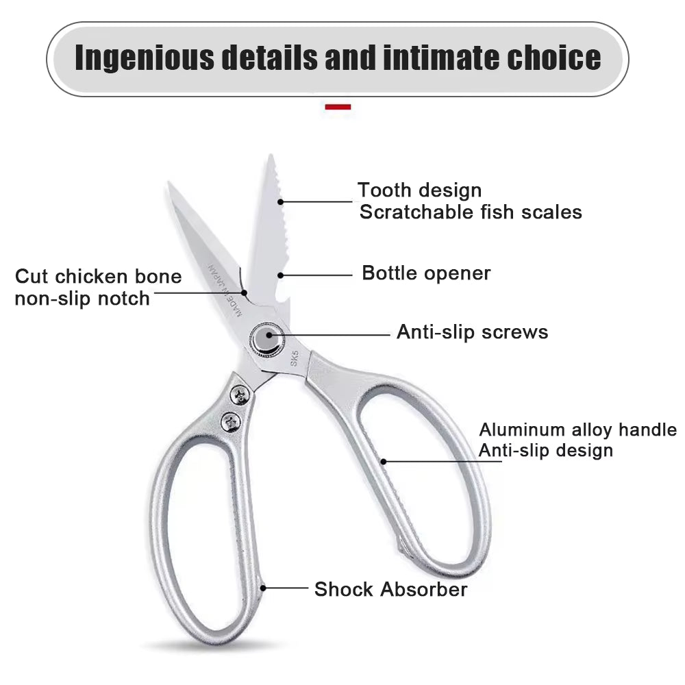 Kitchen Accessories Scissors Stainless Steal Sharp Multi Function Tool Food Scissor for Chicken Vegetable Barbecue Meat Fish