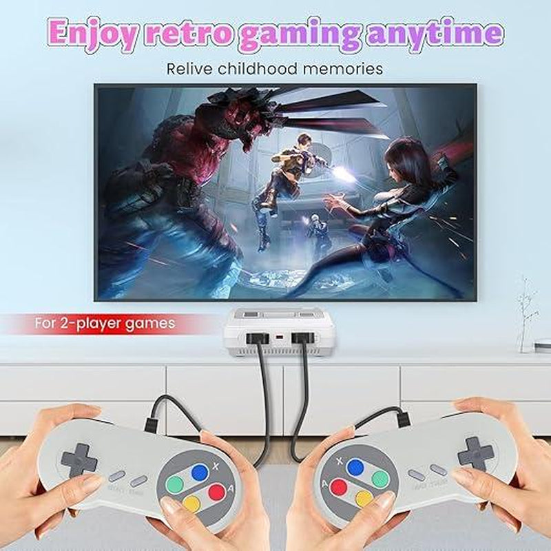 Retro Classic 620 Game Console, Retro Game Console, Classic, Retro, Mini Game Console for Kids and Adults with 2 Controllers, TV AV Interface, Easter, Birthday Gift