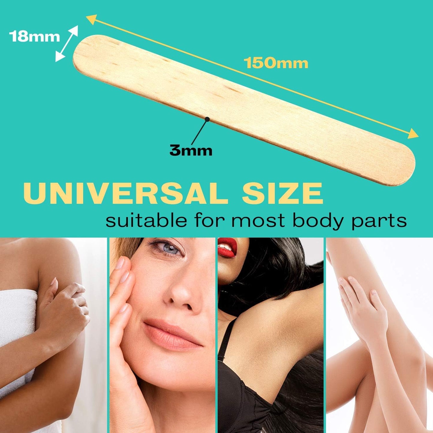 Premium Salon Quality Disposable Wooden Spatulas for Waxing, Pack of 100, Hygenic and Suitable for Warm and Hot Waxes