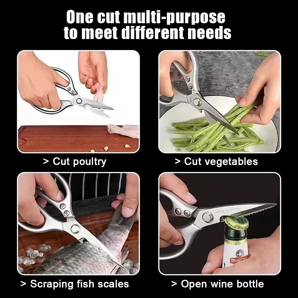 Kitchen Accessories Scissors Stainless Steal Sharp Multi Function Tool Food Scissor for Chicken Vegetable Barbecue Meat Fish