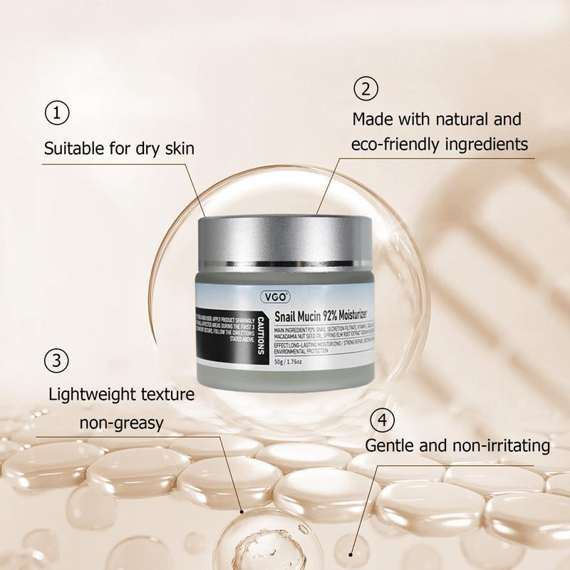 VGO Skincare Set: Vitamin C Serum & Snail Mucin 92% Gel Cream Hydration,Radiance & Revitalizing Daily Care