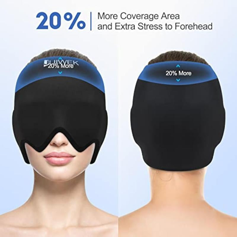 Migraine-Ice-Head-Wrap-Migraine with Cold & Hot Therapy for Migraines, Puffy Eyes, Tension, Sinusitis and Stress Relief, Flexible Cooling Headache Cap