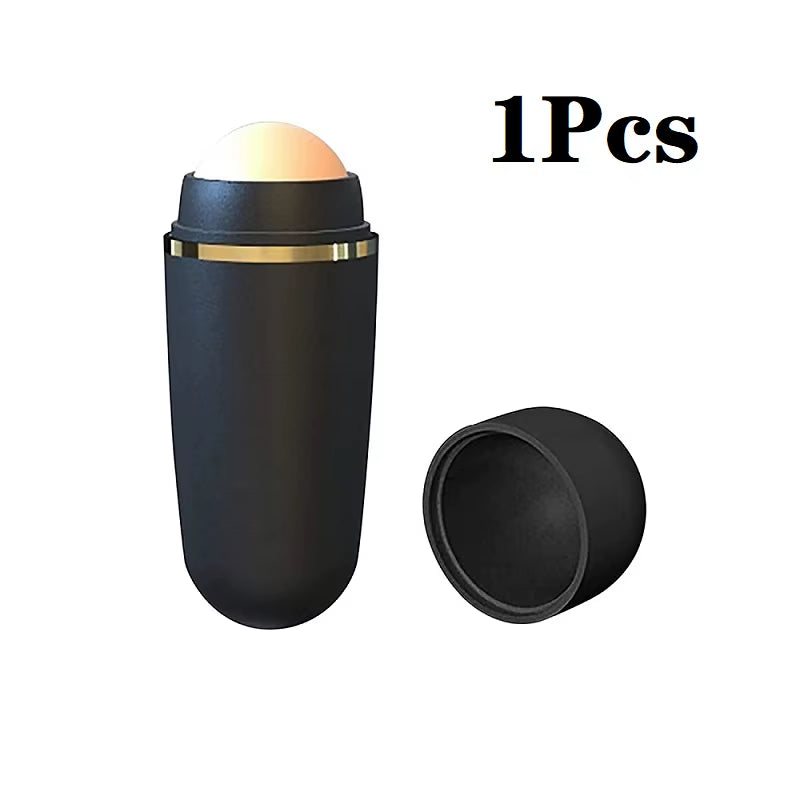 Face Oil Absorbent Volcanic Roller Portable Reusable Oil Control on the Go Instant Results Remove Excess Shine for Oily Skin