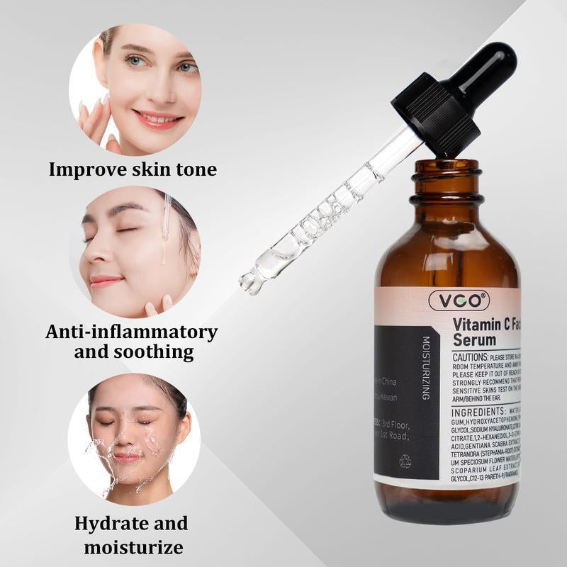 VGO Skincare Set: Vitamin C Serum & Snail Mucin 92% Gel Cream Hydration,Radiance & Revitalizing Daily Care