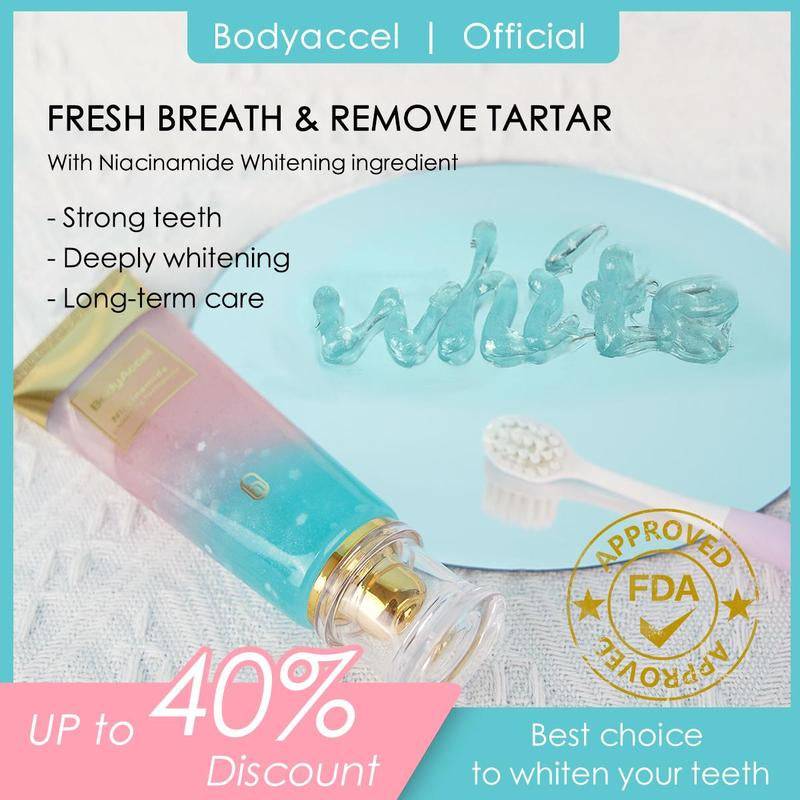 Bodyaccel Niacinamide Whitening Toothpaste - Triple Whitening Oral Pack