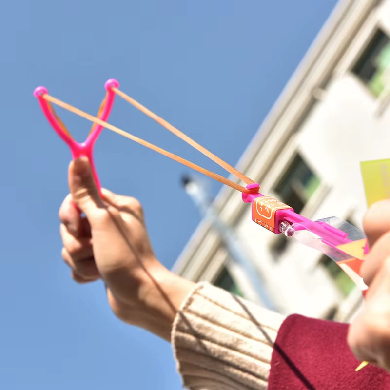 Amazing Light Toy Arrow LED Light Toys Outdoor Party Fun Gift Rubber Band Catapult Glow in the Dark Rocket Helicopter Flying Toy