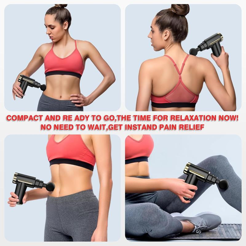 Electric Muscle Massager, Handheld Neck, Back & Full-Body Massager with 4 Replaceable Heads (Including 1 Extended Head: 10Cm, 18Cm) – Ideal for Home & Travel, Perfect Gift for Men & Women, Professional Massage Tool