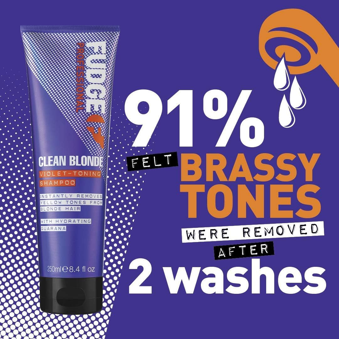 Professional Original Clean Blonde Shampoo, Purple Toning for Blonde Hair, 250 Ml