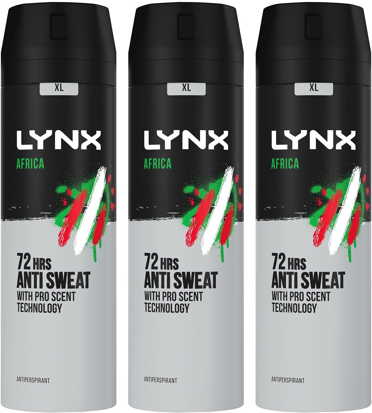 Africa 72 Hour Protection against Odour and Wetness Anti-Perspirant Deodorant Spray No Fuss Aerosol for All-Day Freshness 200 Ml Pack of 3
