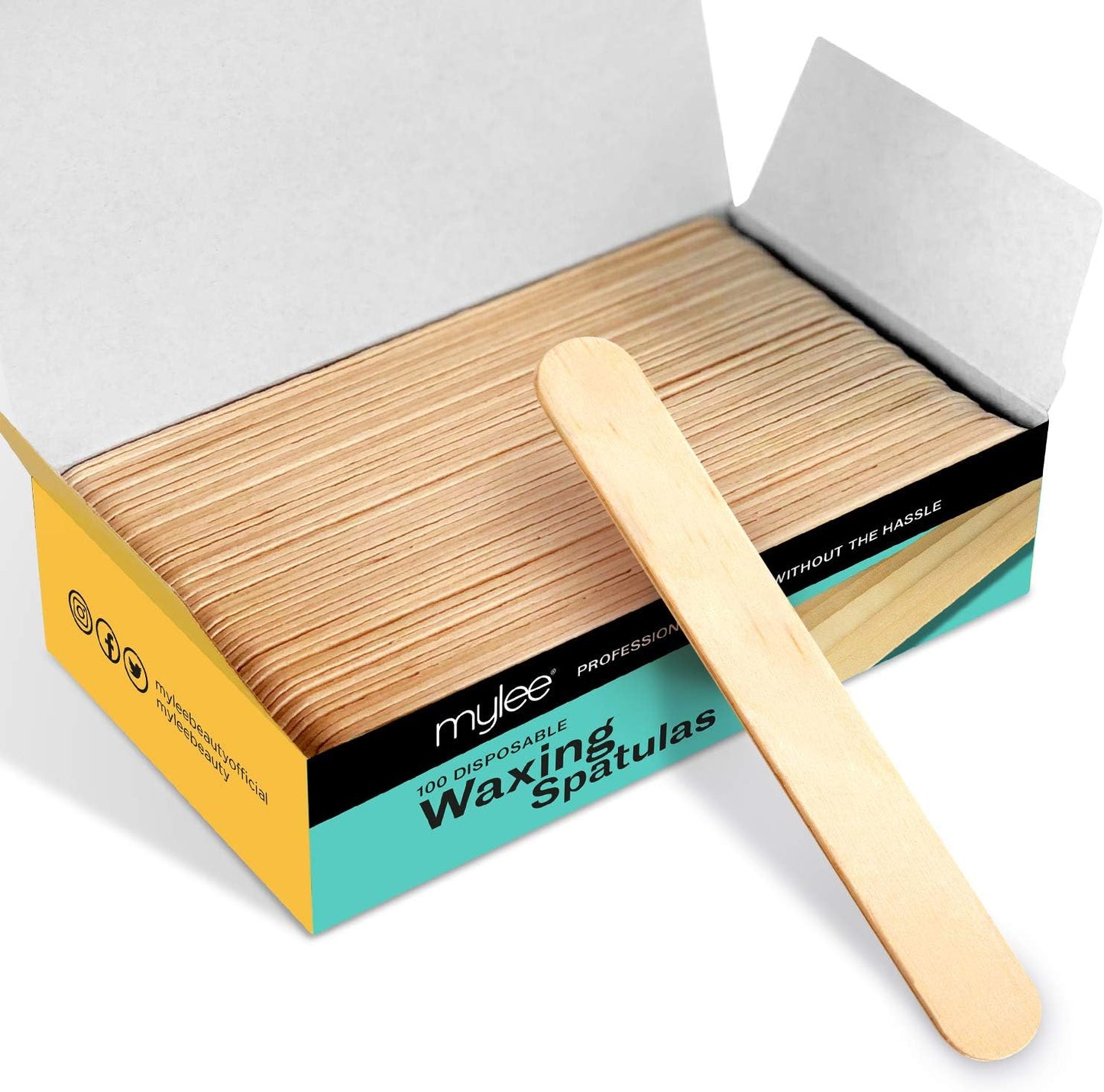 Premium Salon Quality Disposable Wooden Spatulas for Waxing, Pack of 100, Hygenic and Suitable for Warm and Hot Waxes