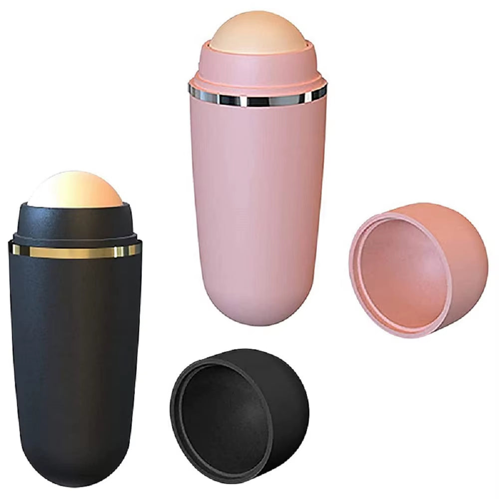 Face Oil Absorbent Volcanic Roller Portable Reusable Oil Control on the Go Instant Results Remove Excess Shine for Oily Skin