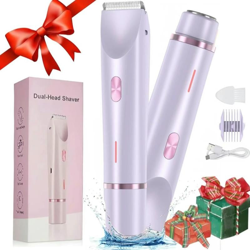 Electric Bikini Trimmer for Women, Rechargeable 2 in 1 Body & Facial Hair Removal, Waterproof Wet & Dry Use Trimmer for Women, Winter & New Year Gift, Valentine'S Day Gift