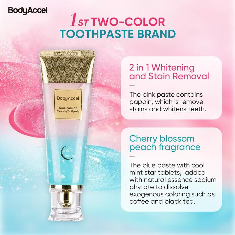 Bodyaccelprobiotic Whitening Toothpaste, Free of Fluoride, Nicotinamide, anti Plaque, Oral Health Management Teeth Whitening Solution-Jz