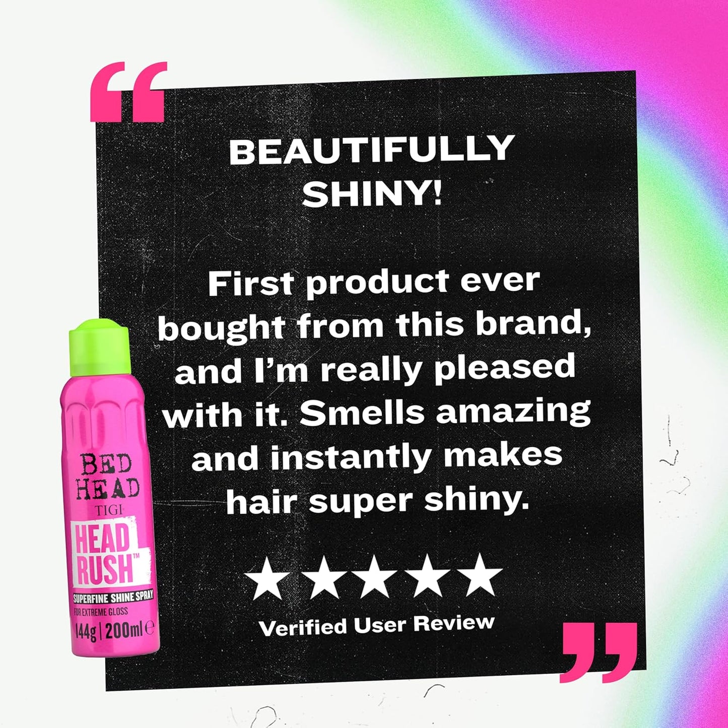 Bed Head by Headrush Shine Spray – Lightweight Shine Spray for Smooth, Glossy Hair – 200 Ml