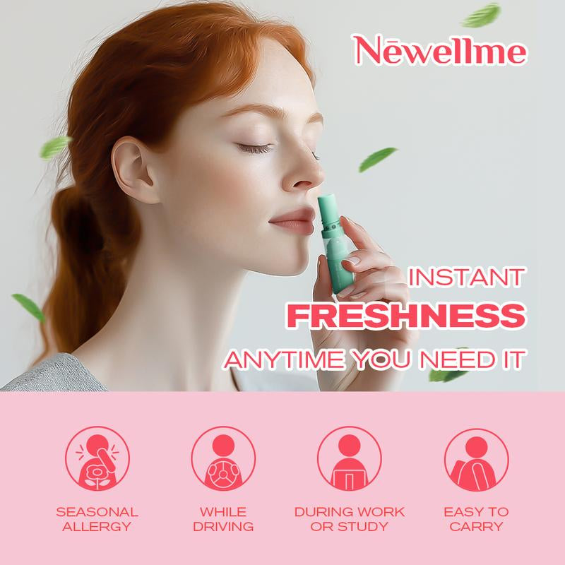 NEWELLME Nasal Stick - Strong Essential Oil Vapors, Rapidly Combat Drowsiness, Boost Mental Clarity & Refresh Your Mind