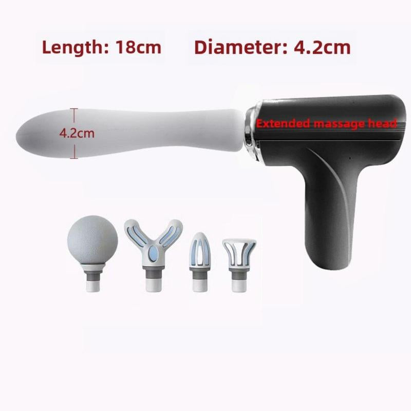 Electric Muscle Massager, Handheld Neck, Back & Full-Body Massager with 4 Replaceable Heads (Including 1 Extended Head: 10Cm, 18Cm) – Ideal for Home & Travel, Perfect Gift for Men & Women, Professional Massage Tool