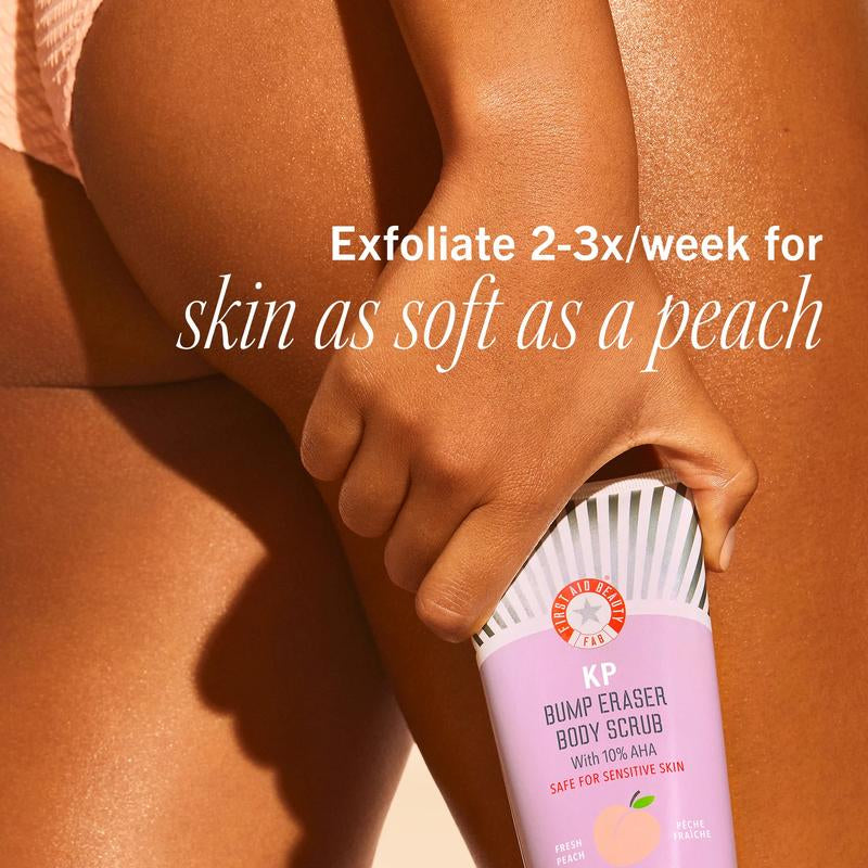 KP Bump Eraser Body Scrub in PEACH | America'S #1 Specialty Body Scrub | Keratosis Pilaris Exfoliator with 10% Ahas (Glycolic and Lactic Acids) to Smooth Skin