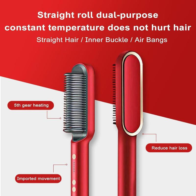 Electric Hair Straightener, 2 Counts Negative Ion Hair Straightening Comb, Hair Styling Tool for Home & Salon Use, Hairdressing Tool