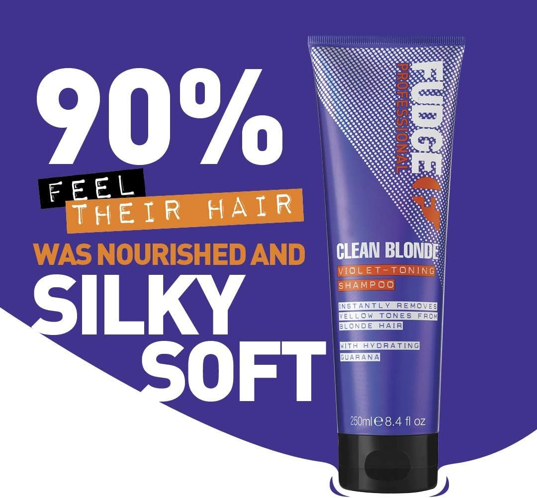 Professional Original Clean Blonde Shampoo, Purple Toning for Blonde Hair, 250 Ml