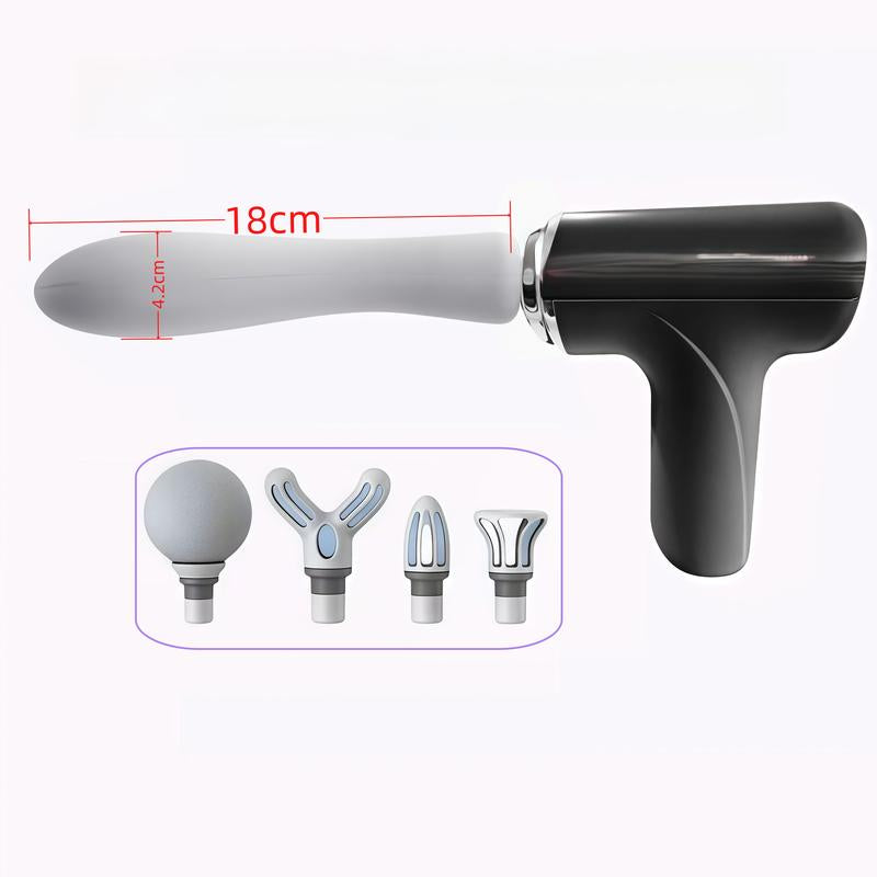 Electric Muscle Massager, Handheld Neck, Back & Full-Body Massager with 4 Replaceable Heads (Including 1 Extended Head: 10Cm, 18Cm) – Ideal for Home & Travel, Perfect Gift for Men & Women, Professional Massage Tool