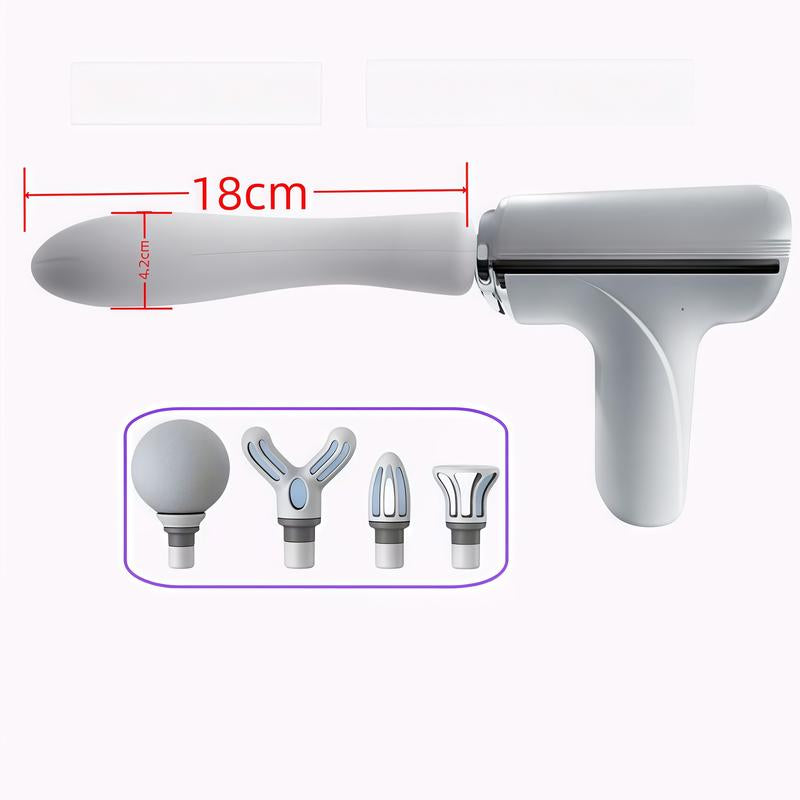 Electric Muscle Massager, Handheld Neck, Back & Full-Body Massager with 4 Replaceable Heads (Including 1 Extended Head: 10Cm, 18Cm) – Ideal for Home & Travel, Perfect Gift for Men & Women, Professional Massage Tool