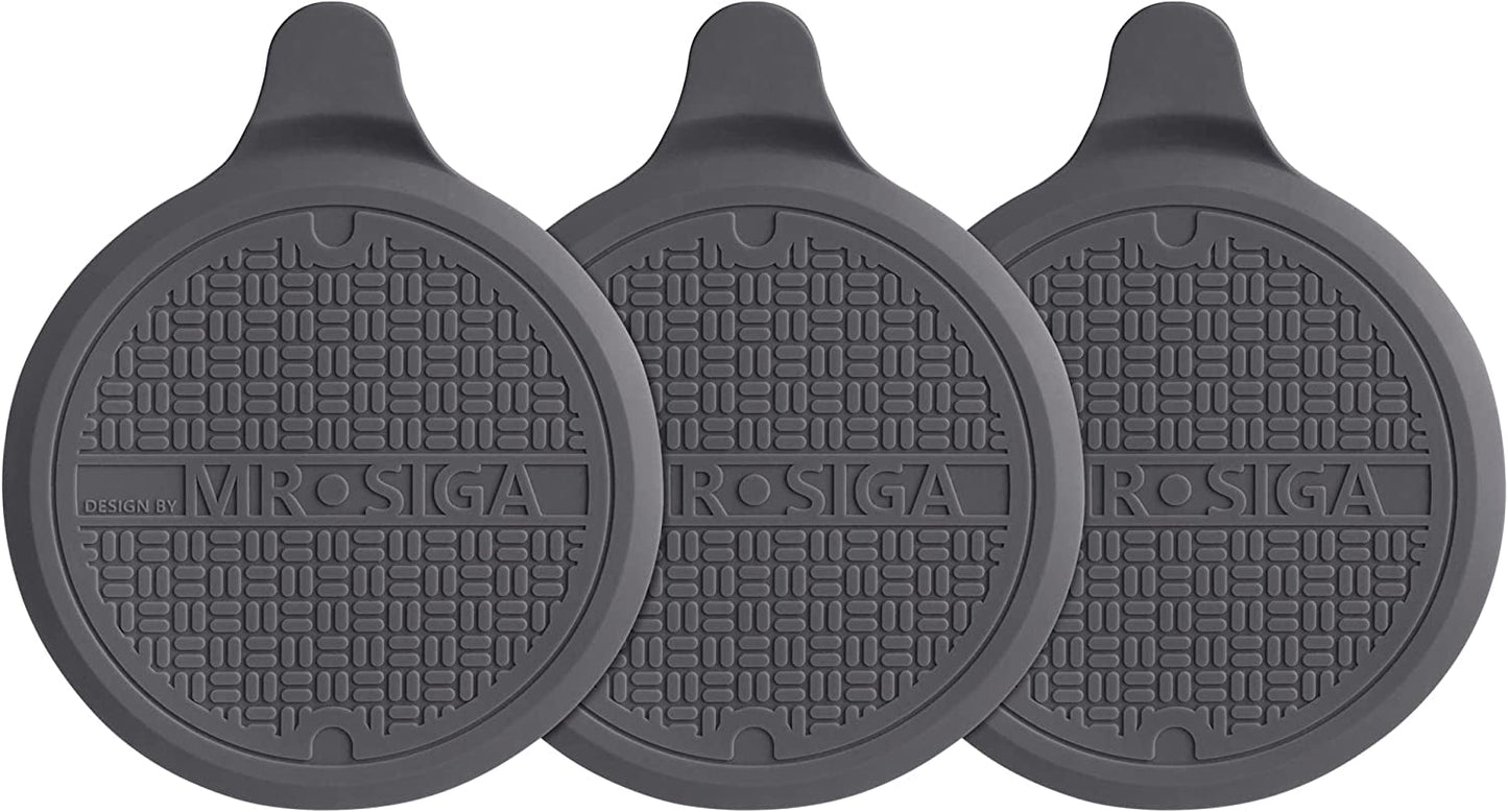 Silicone Bathtub Stopper, Drain Stopper for Shower, Sink, 5.1" Diameter, Grey, 3 Pack