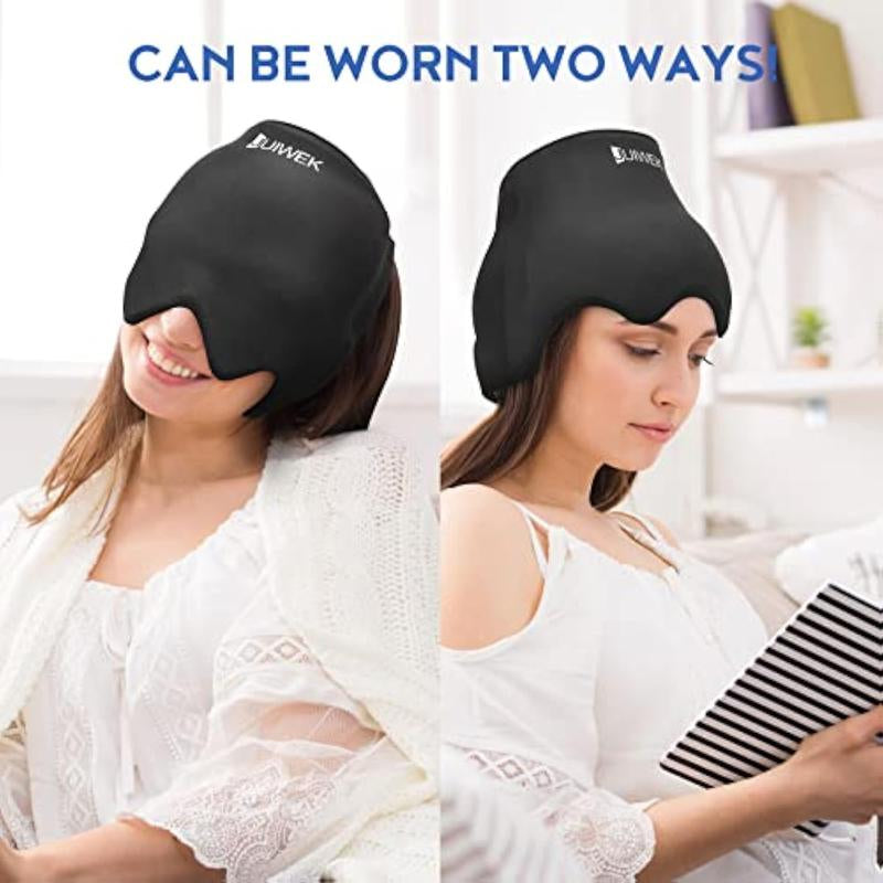 Migraine-Ice-Head-Wrap-Migraine with Cold & Hot Therapy for Migraines, Puffy Eyes, Tension, Sinusitis and Stress Relief, Flexible Cooling Headache Cap