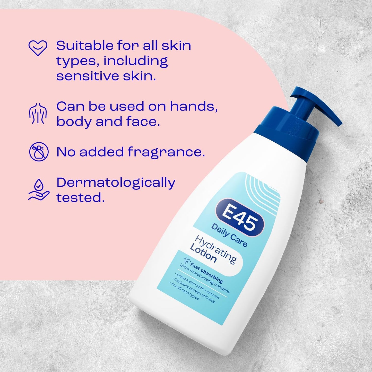 Daily Lotion 400 Ml for All Skin Types – Hydrating Non-Greasy Lightweight Moisturiser - Perfume-Free Long Lasting Body Face Hand Cream - Dermatologically Tested