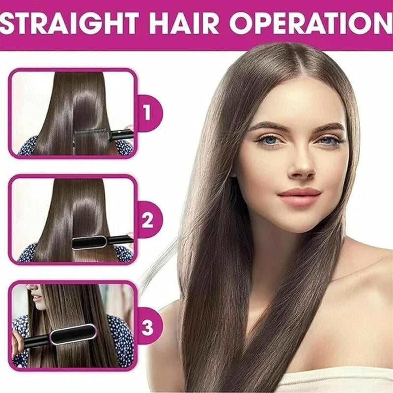 Electric Hair Straightener, 2 Counts Negative Ion Hair Straightening Comb, Hair Styling Tool for Home & Salon Use, Hairdressing Tool