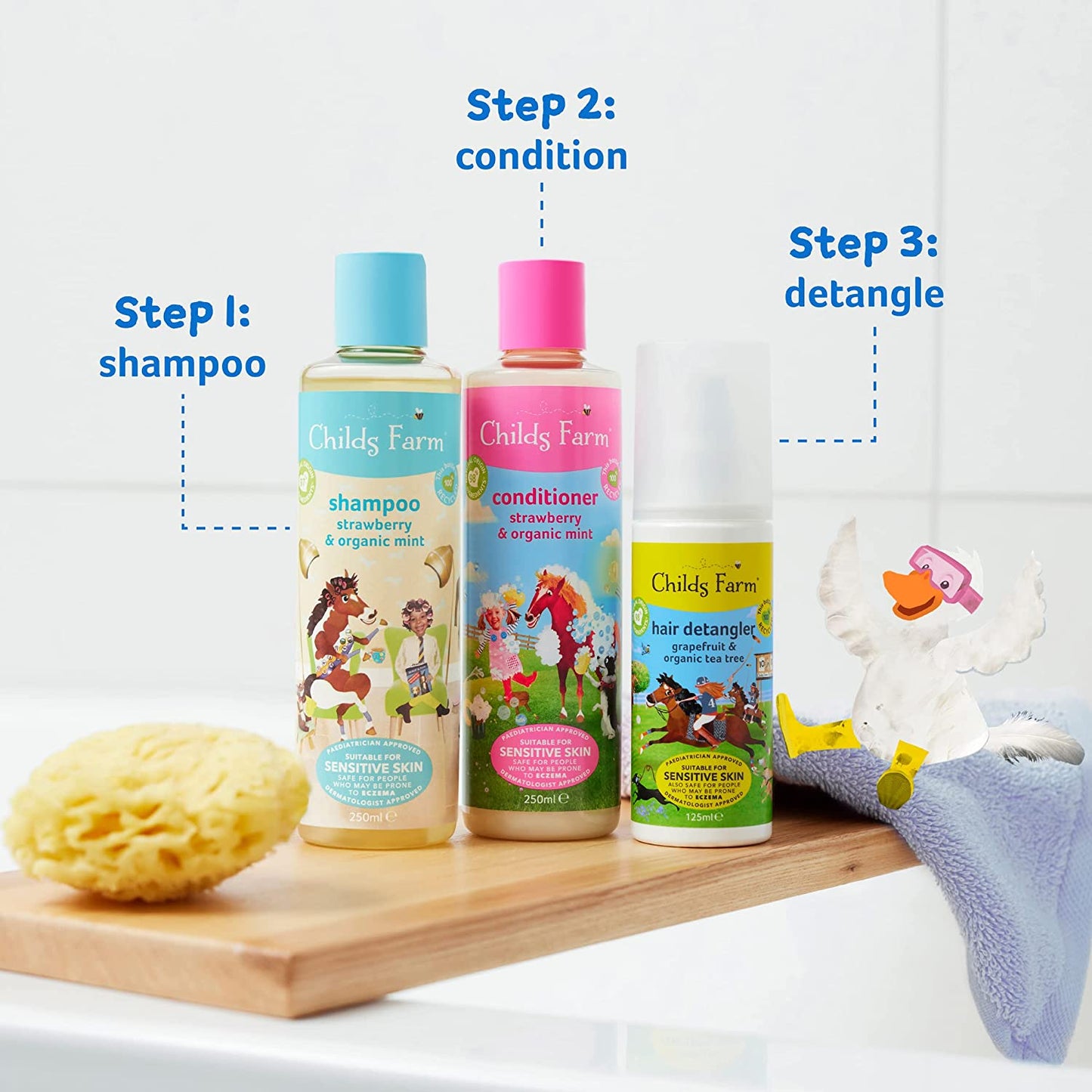 | Kids Conditioner 250Ml | Strawberry & Organic Mint | All Hair Types | Conditions & Nourishes | Suitable for Dry, Sensitive & Eczema-Prone Skin & Scalp