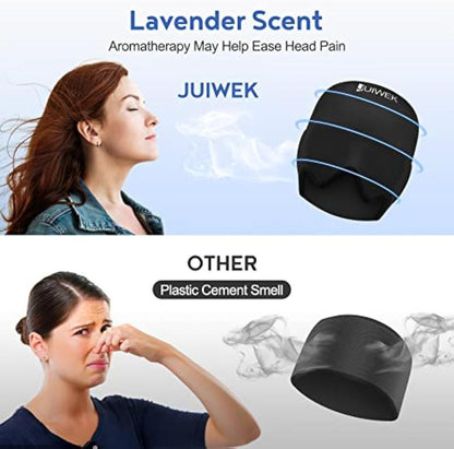 Migraine-Ice-Head-Wrap-Migraine with Cold & Hot Therapy for Migraines, Puffy Eyes, Tension, Sinusitis and Stress Relief, Flexible Cooling Headache Cap