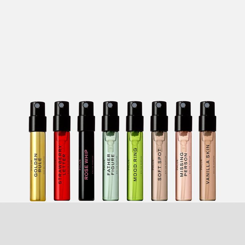 PHLUR Fragrance Discovery Set - 8 X 2Ml Eau De Parfums - Perfume Sample Set Ft. NEW Rose Whip & Golden Rule