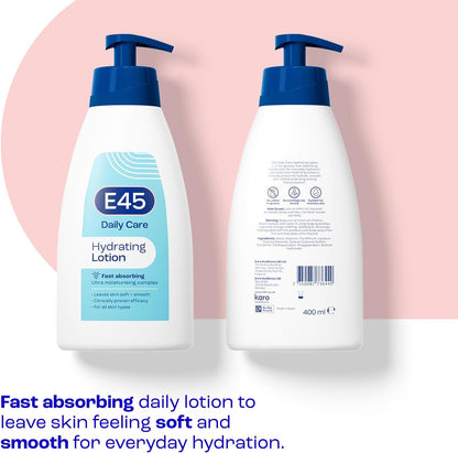 Daily Lotion 400 Ml for All Skin Types – Hydrating Non-Greasy Lightweight Moisturiser - Perfume-Free Long Lasting Body Face Hand Cream - Dermatologically Tested