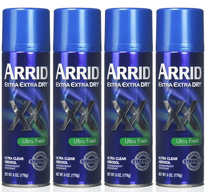 XX Ultra Clear Anti-Perspirant Deodorant Spray, Ultra Fresh 6 Oz (Pack of 4)