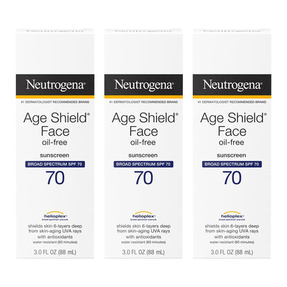 Age Shield Anti-Oxidant Face Lotion Sunscreen Broad Spectrum SPF 70, 3 Fluid Ounce (Pack of 3)