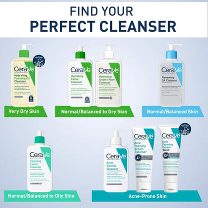 Foaming Facial Cleanser, Daily Face Wash for Oily Skin with Hyaluronic Acid, Ceramides, and Niacinamide, Fragrance Free, 16 Fluid Ounce