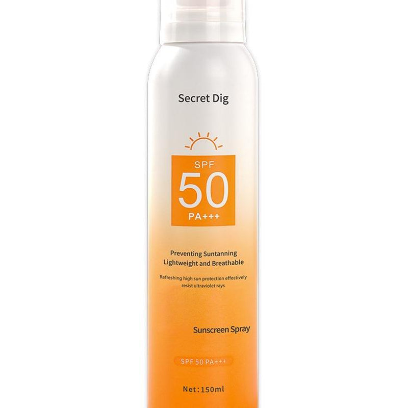 Secret Dig Sunscreen Spray SPF 50 PA+++ Small Aperture Mist for Even Coverage Lightweight & Breathable High UV Protection Prevents Sunburn Skin Care