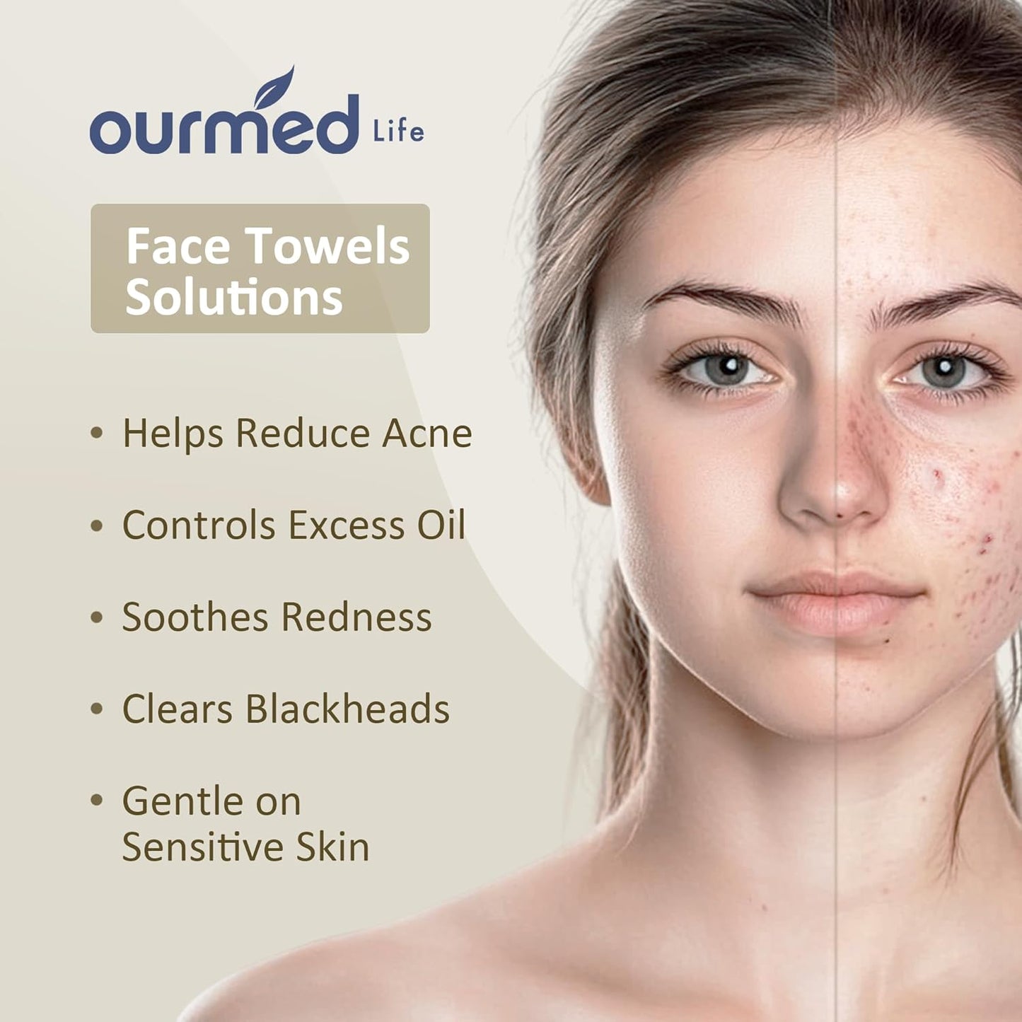 Face Towels, Disposable Biodegradable Facial Towels for Sensitive Skin, Lint- Free Face Wipes for Washing Face, Skincare and Makeup Remover, Dry Wipes, 10"×12" Extra Large, 25 Count
