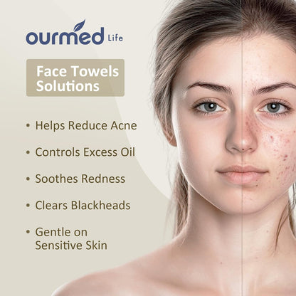 Face Towels, Disposable Biodegradable Facial Towels for Sensitive Skin, Lint- Free Face Wipes for Washing Face, Skincare and Makeup Remover, Dry Wipes, 10"×12" Extra Large, 25 Count