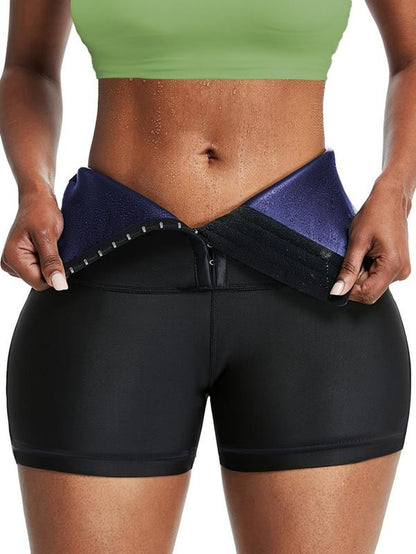 Women'S Solid High Waist Sauna Shorts, Breathable Comfortable Tummy Control Hip Lift Sauna Shorts, Gym Clothes, Ladies Sportswear for Indoor Outdoor Wear