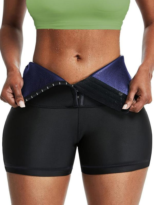 Women'S Solid High Waist Sauna Shorts, Breathable Comfortable Tummy Control Hip Lift Sauna Shorts, Gym Clothes, Ladies Sportswear for Indoor Outdoor Wear