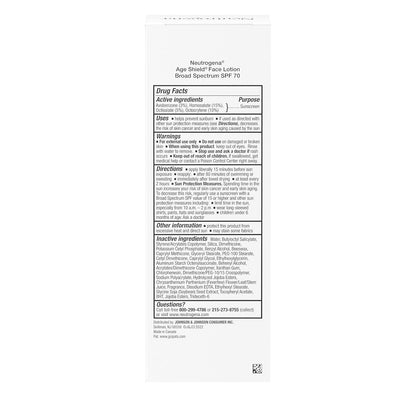 Age Shield Anti-Oxidant Face Lotion Sunscreen Broad Spectrum SPF 70, 3 Fluid Ounce (Pack of 3)
