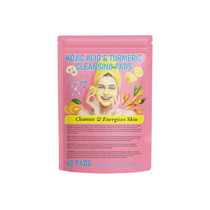40/80Pcs Turmeric Kojic Acid Cleansing Pads Exfoliating Pads Facial Sponges for Cleansing Exfoliating Daily Cleansing Skin Care