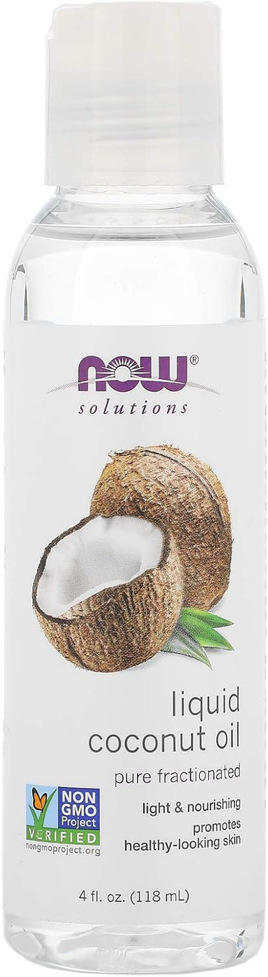 Solutions, Liquid Coconut Oil, Light and Nourishing, Promotes Healthy-Looking Skin and Hair, 4-Ounce