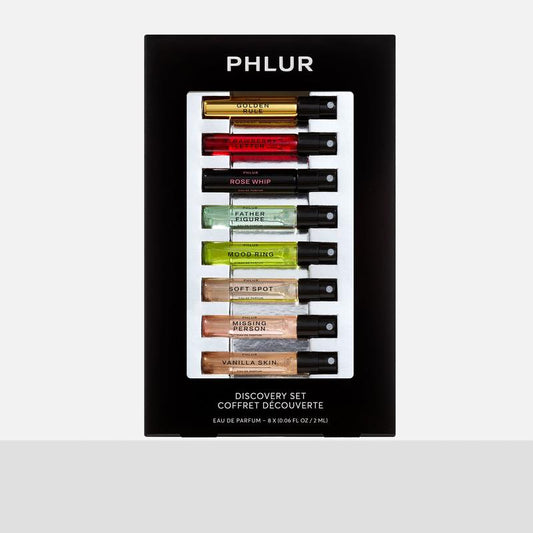 PHLUR Fragrance Discovery Set - 8 X 2Ml Eau De Parfums - Perfume Sample Set Ft. NEW Rose Whip & Golden Rule