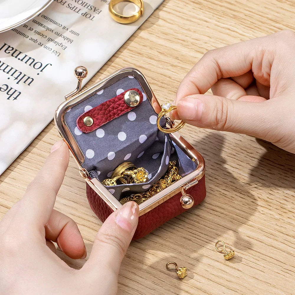 Shine Bright with Our New Mini Gold Genuine Leather Bag – Perfect for Your Jewelry, Rings, and More! ✨💖