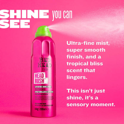 Bed Head by  Headrush Shine Spray – Lightweight Shine Spray for Smooth, Glossy Hair – 200 Ml