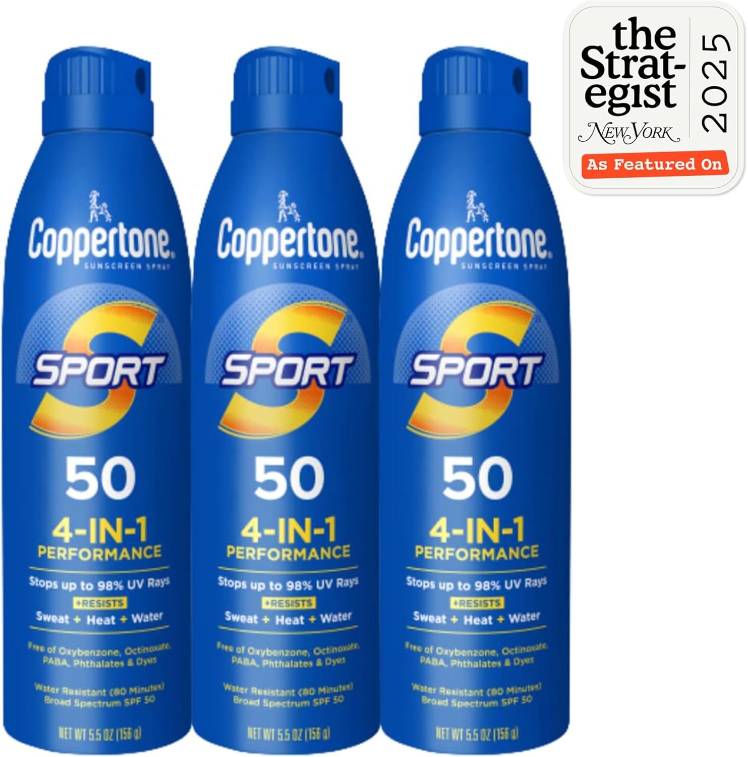 SPORT Continuous Sunscreen Spray Broad Spectrum SPF 50 Multipack (5.5 Ounce Bottle, Pack of 3) (Packaging May Vary)